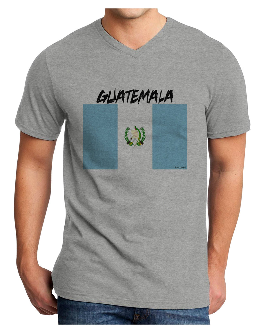 Guatamelan Flag Design Adult V-Neck T-shirt by TooLoud-Mens V-Neck T-Shirt-TooLoud-White-Small-Davson Sales