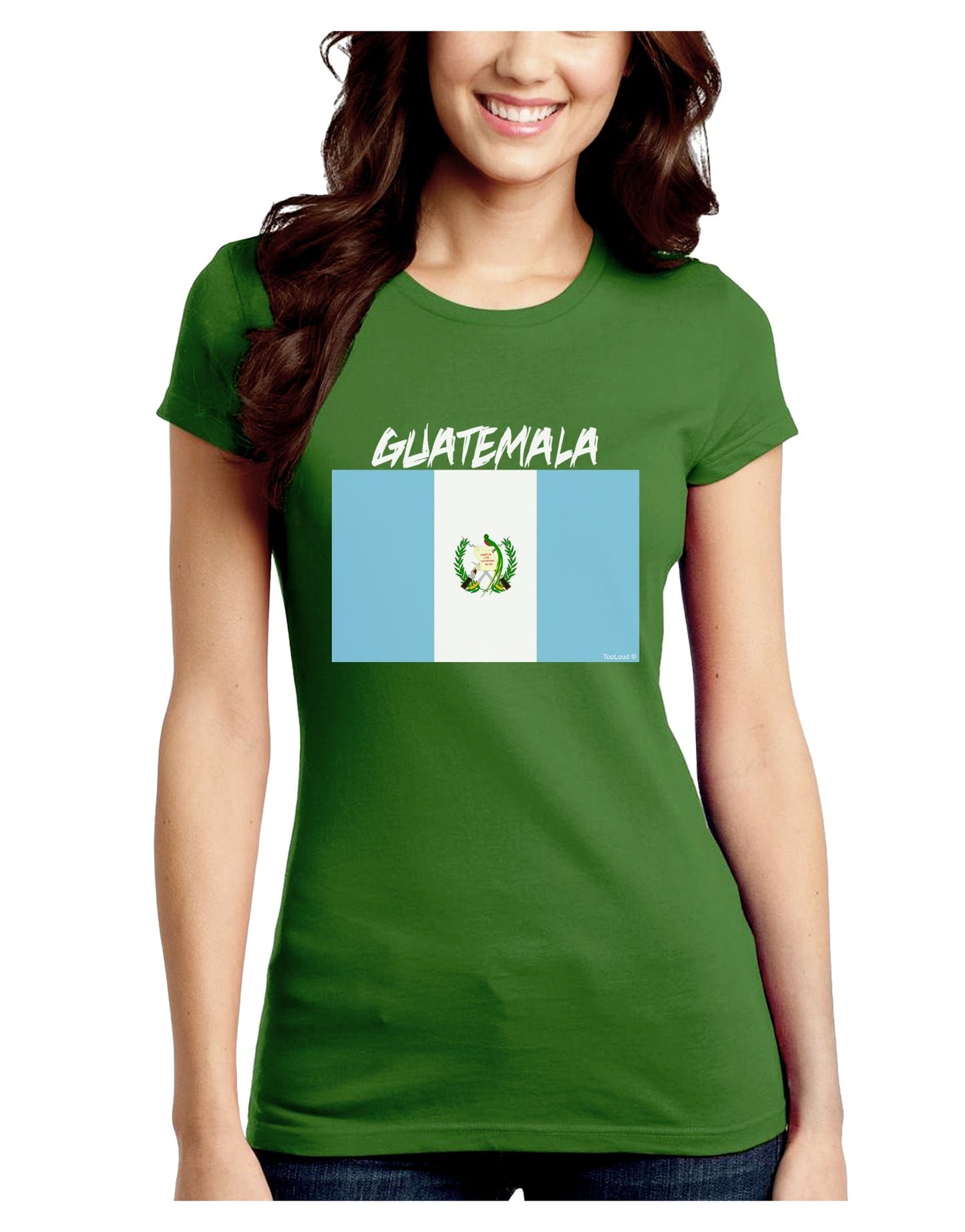 Guatamelan Flag Design Juniors Petite Crew Dark T-Shirt by TooLoud-T-Shirts Juniors Tops-TooLoud-Kiwi-Green-Juniors Fitted X-Small-Davson Sales