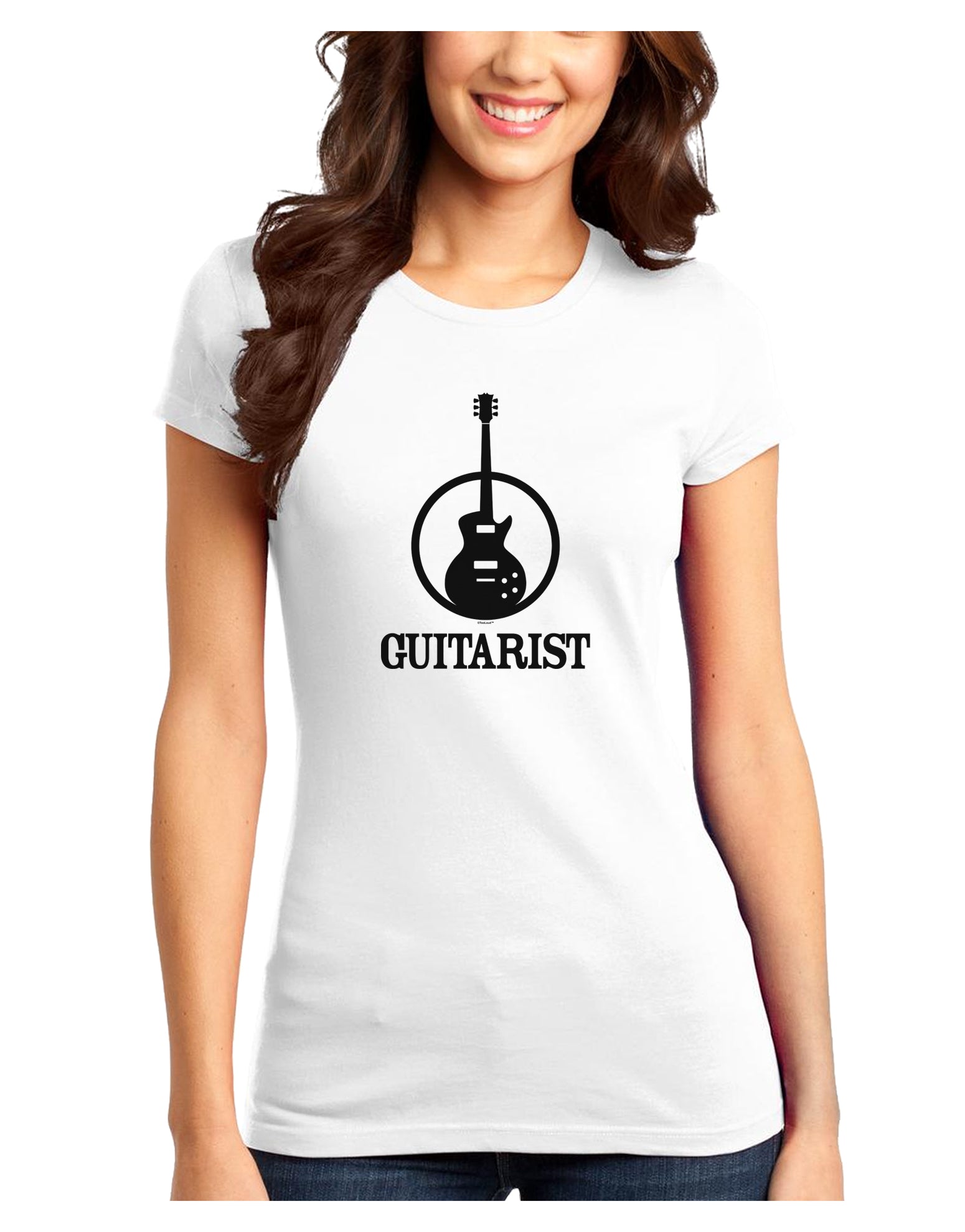 Guitarist Juniors T-Shirt-Womens Juniors T-Shirt-TooLoud-White-Juniors Fitted XS-Davson Sales