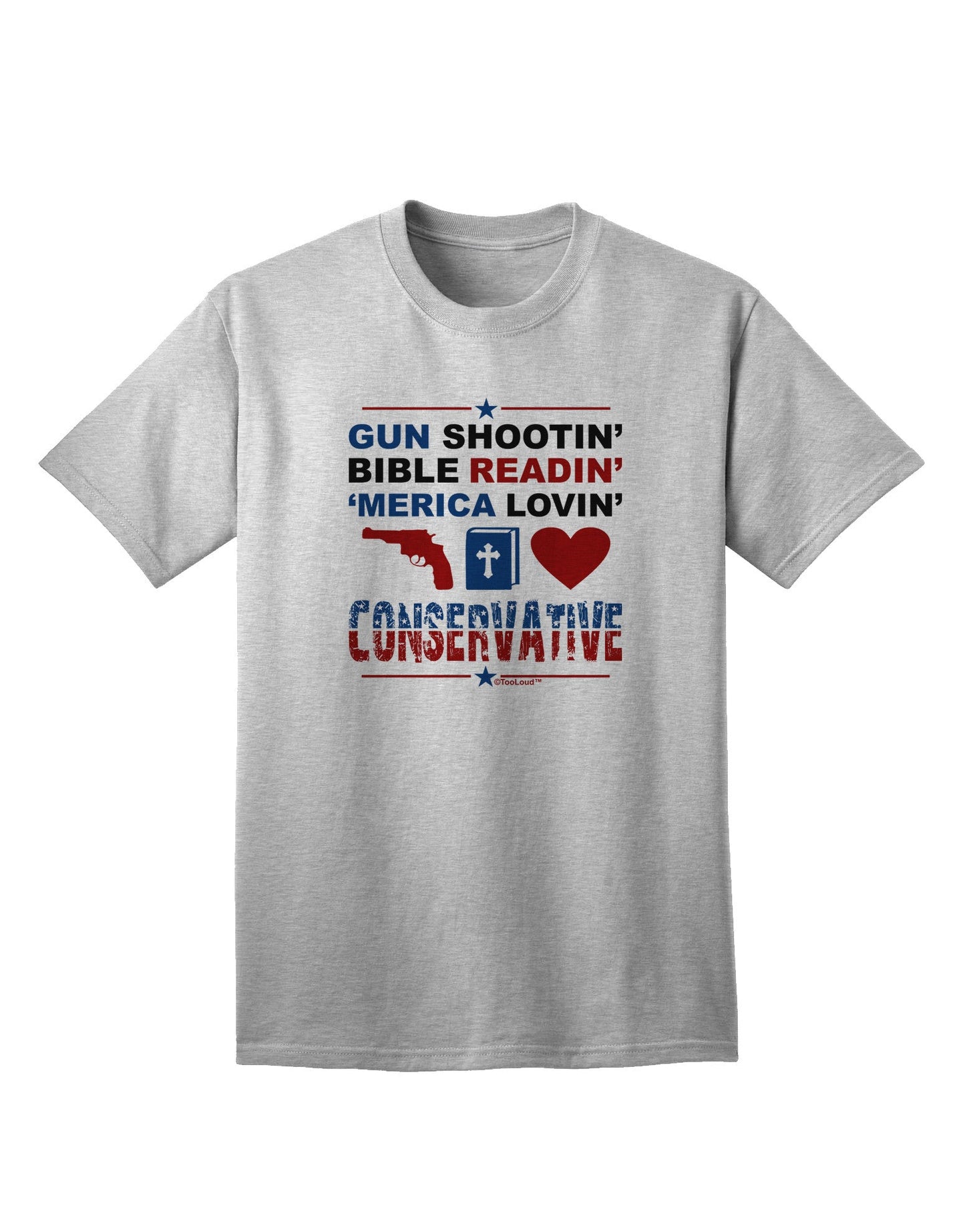 Gun Shootin' Conservative - Premium Adult T-Shirt for the Modern Right-Wing Enthusiast-Mens T-shirts-TooLoud-AshGray-Small-Davson Sales
