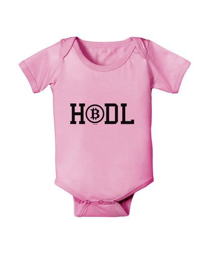 HODL Bitcoin Baby Romper Bodysuit-Baby Romper-TooLoud-Pink-06-Months-Davson Sales