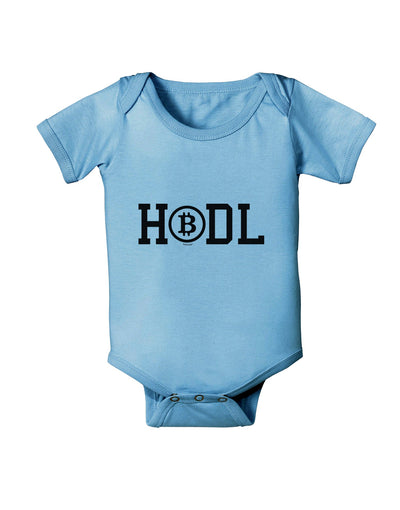 HODL Bitcoin Baby Romper Bodysuit-Baby Romper-TooLoud-LightBlue-06-Months-Davson Sales