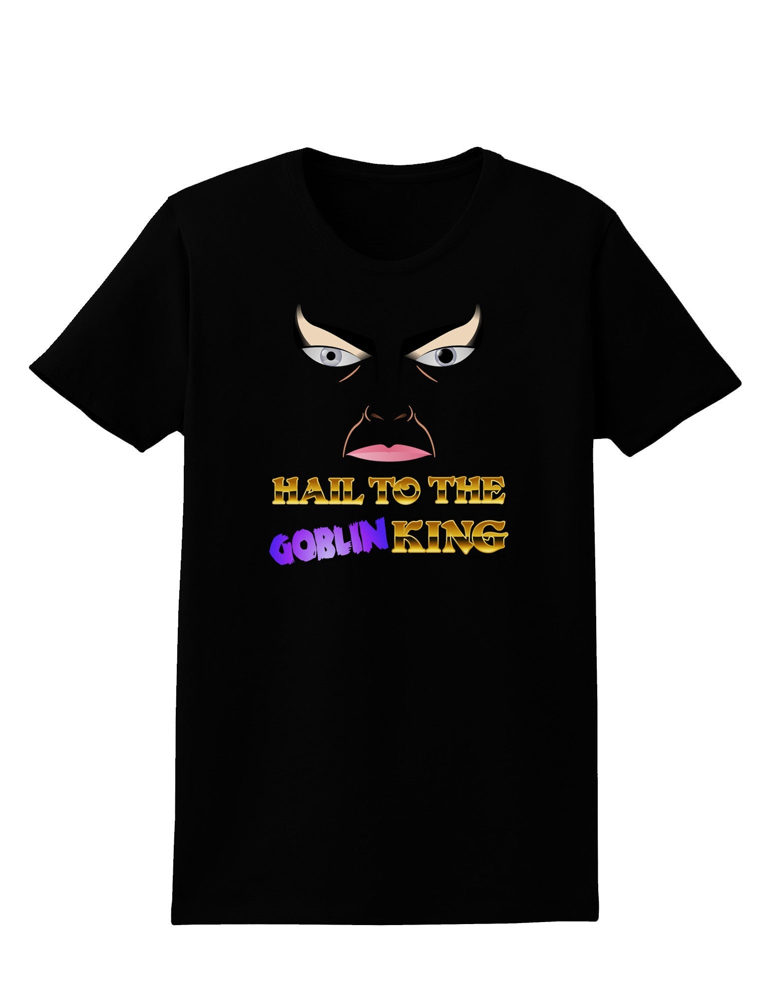 Hail to the Goblin King Womens Dark T-Shirt-TooLoud-Black-X-Small-Davson Sales