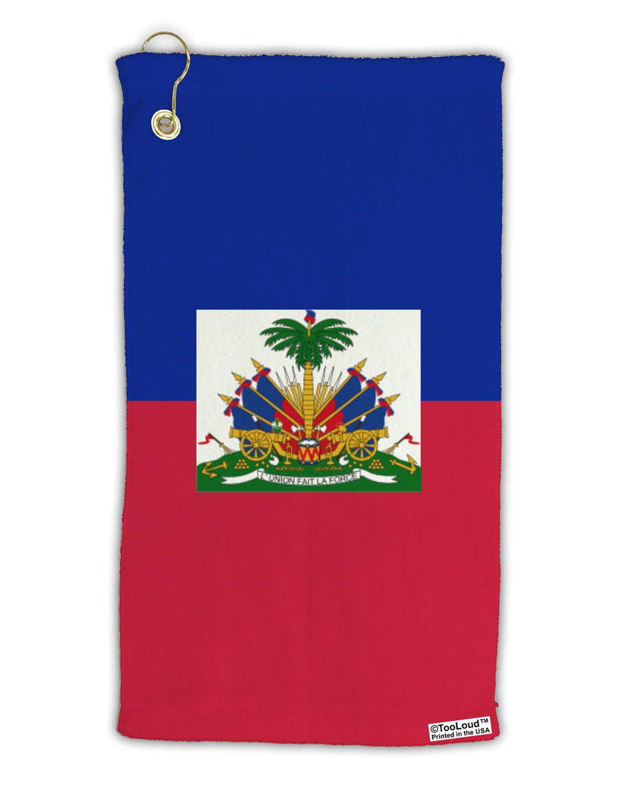 Haiti Flag AOP Micro Terry Gromet Golf Towel 15 x 22 Inch All Over Print-Golf Towel-TooLoud-White-Davson Sales