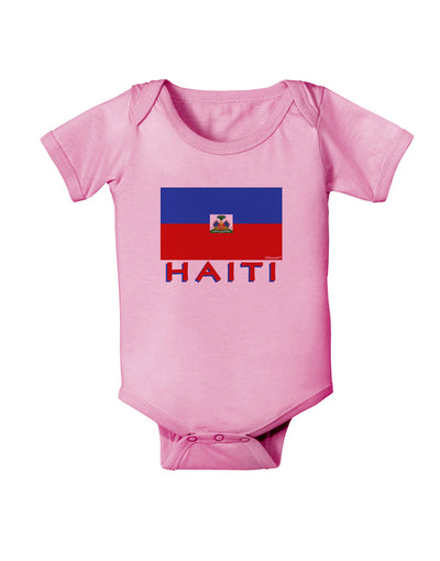 Haiti Flag Baby Romper Bodysuit-Baby Romper-TooLoud-Pink-06-Months-Davson Sales