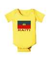 Haiti Flag Baby Romper Bodysuit-Baby Romper-TooLoud-Yellow-06-Months-Davson Sales