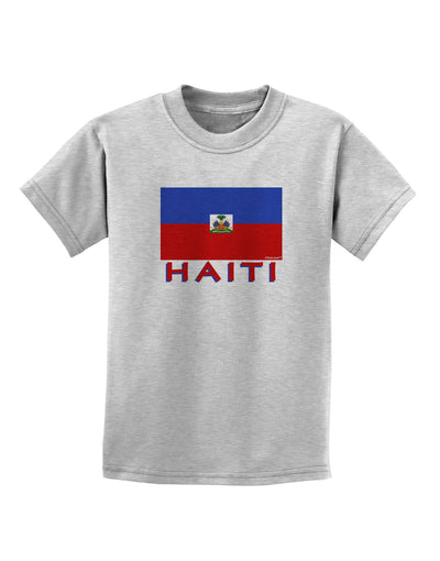 Haiti Flag Childrens T-Shirt-Childrens T-Shirt-TooLoud-AshGray-X-Small-Davson Sales