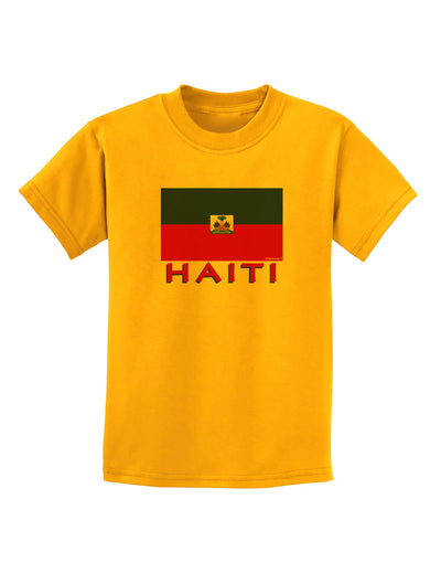 Haiti Flag Childrens T-Shirt-Childrens T-Shirt-TooLoud-Gold-X-Small-Davson Sales