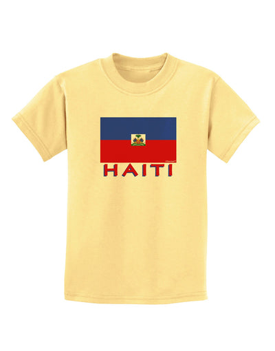 Haiti Flag Childrens T-Shirt-Childrens T-Shirt-TooLoud-Daffodil-Yellow-X-Small-Davson Sales