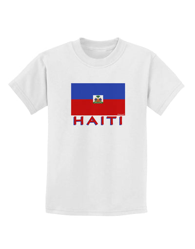 Haiti Flag Childrens T-Shirt-Childrens T-Shirt-TooLoud-White-X-Small-Davson Sales