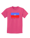 Haiti Flag Dark Childrens Dark T-Shirt-Childrens T-Shirt-TooLoud-Sangria-X-Small-Davson Sales