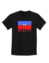 Haiti Flag Dark Childrens Dark T-Shirt-Childrens T-Shirt-TooLoud-Black-X-Small-Davson Sales