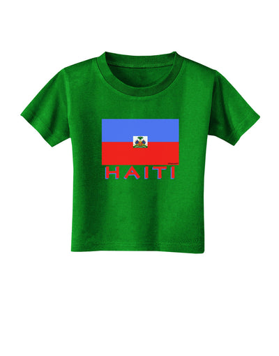 Haiti Flag Dark Toddler T-Shirt Dark-Toddler T-Shirt-TooLoud-Clover-Green-2T-Davson Sales