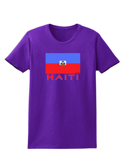 Haiti Flag Dark Womens Dark T-Shirt-TooLoud-Purple-X-Small-Davson Sales