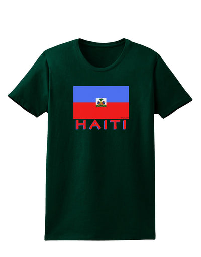 Haiti Flag Dark Womens Dark T-Shirt-TooLoud-Forest-Green-Small-Davson Sales