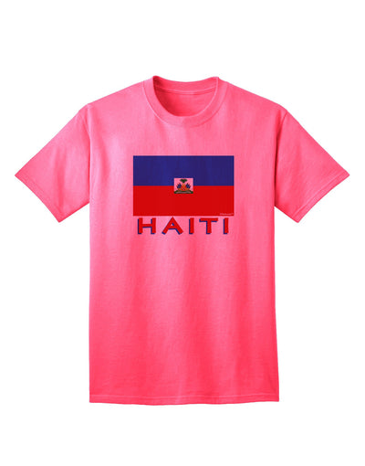 Haiti Flag Inspired Adult T-Shirt - A Patriotic Fashion Statement-Mens T-shirts-TooLoud-Neon-Pink-Small-Davson Sales