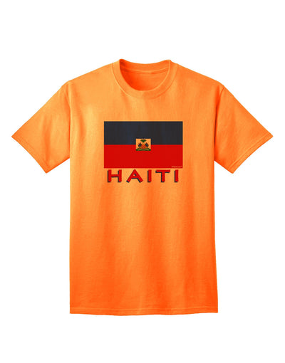Haiti Flag Inspired Adult T-Shirt - A Patriotic Fashion Statement-Mens T-shirts-TooLoud-Neon-Orange-Small-Davson Sales