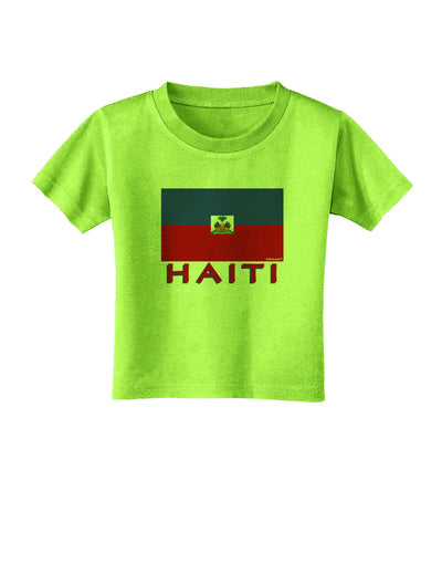 Haiti Flag Toddler T-Shirt-Toddler T-Shirt-TooLoud-Lime-Green-2T-Davson Sales