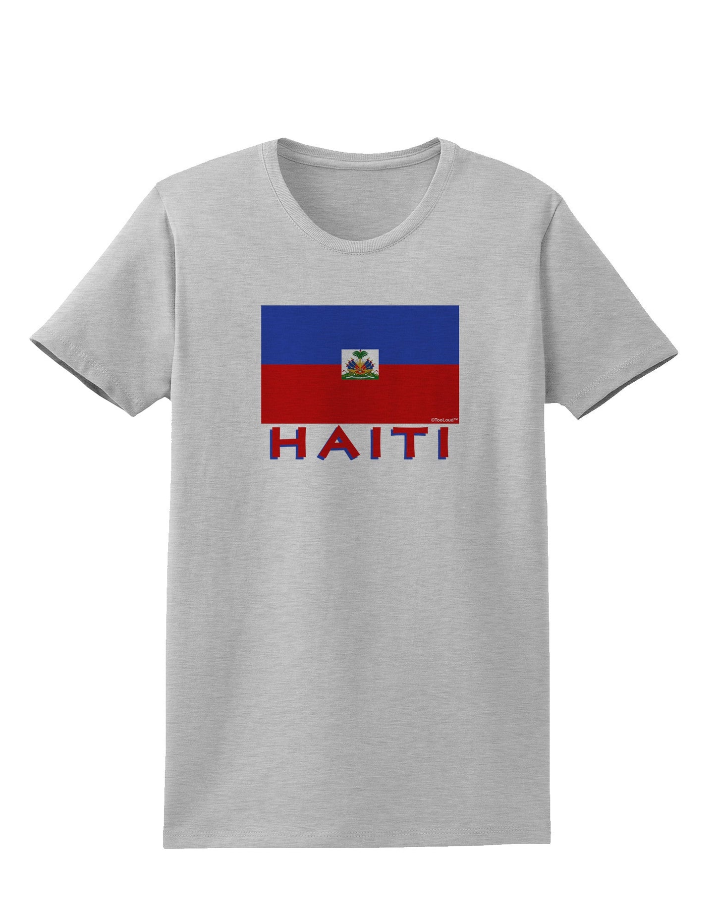 Haiti Flag Womens T-Shirt-Womens T-Shirt-TooLoud-AshGray-X-Small-Davson Sales