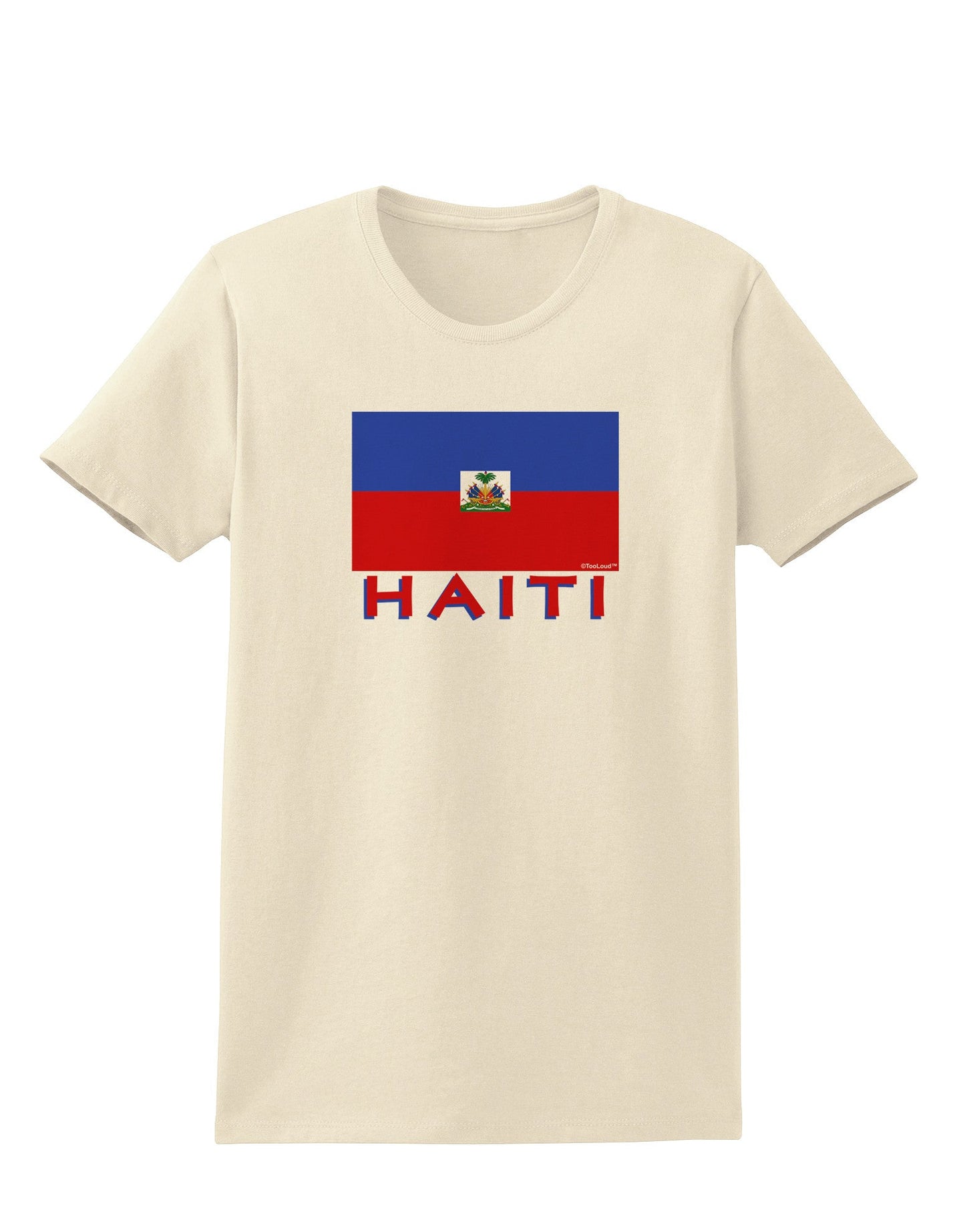 Haiti Flag Womens T-Shirt-Womens T-Shirt-TooLoud-Natural-X-Small-Davson Sales
