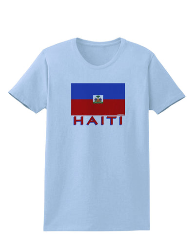 Haiti Flag Womens T-Shirt-Womens T-Shirt-TooLoud-Light-Blue-X-Small-Davson Sales