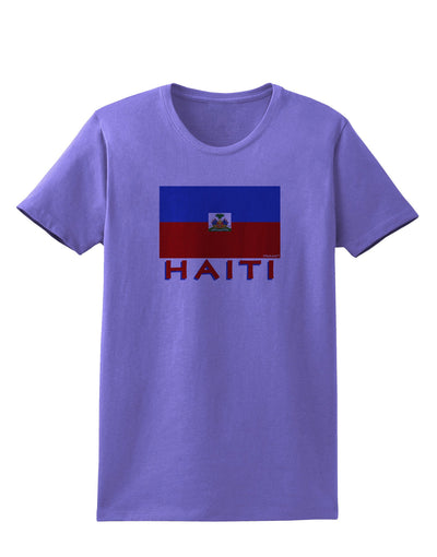 Haiti Flag Womens T-Shirt-Womens T-Shirt-TooLoud-Violet-X-Small-Davson Sales