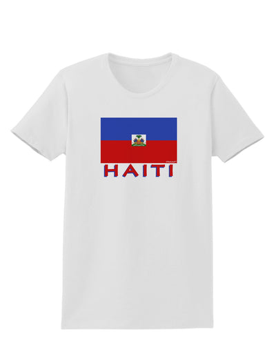 Haiti Flag Womens T-Shirt-Womens T-Shirt-TooLoud-White-X-Small-Davson Sales