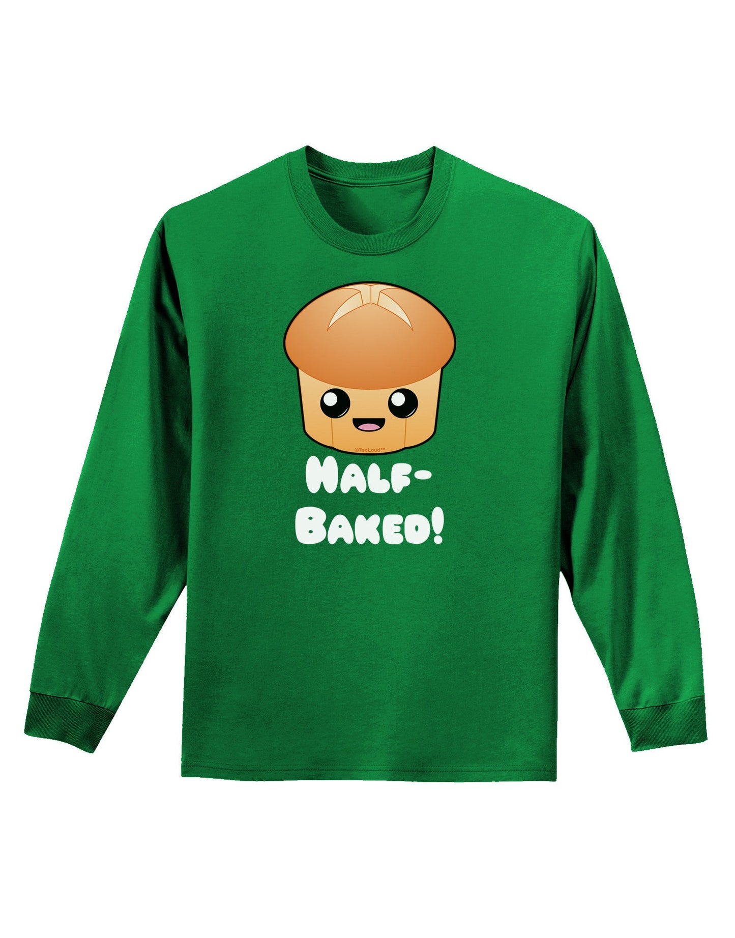 Half Baked Cute Roll Adult Long Sleeve Dark T-Shirt-TooLoud-Kelly-Green-Small-Davson Sales