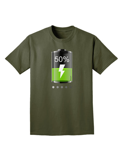 Half Energy 50 Percent Adult Dark T-Shirt-Mens T-Shirt-TooLoud-Military-Green-Small-Davson Sales