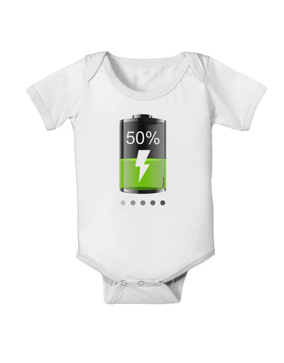 Half Energy 50 Percent Baby Romper Bodysuit-Baby Romper-TooLoud-White-06-Months-Davson Sales