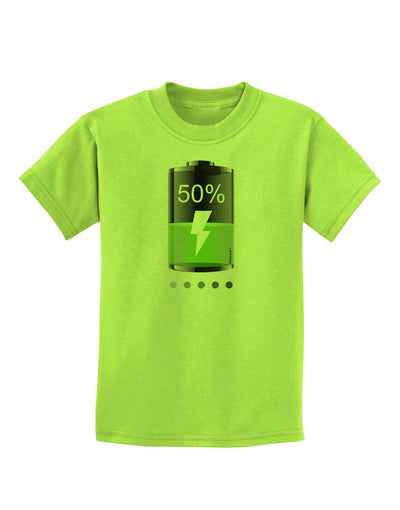 Half Energy 50 Percent Childrens T-Shirt-Childrens T-Shirt-TooLoud-Lime-Green-X-Small-Davson Sales