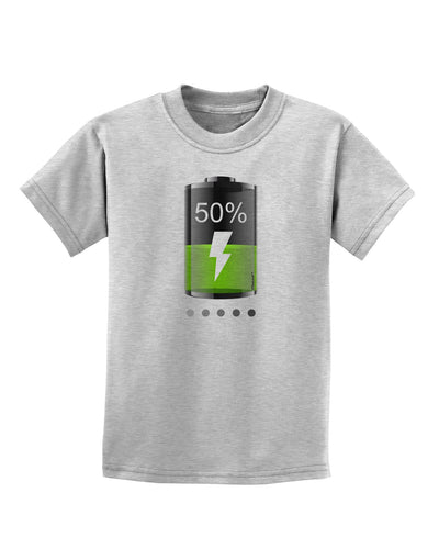 Half Energy 50 Percent Childrens T-Shirt-Childrens T-Shirt-TooLoud-AshGray-X-Small-Davson Sales