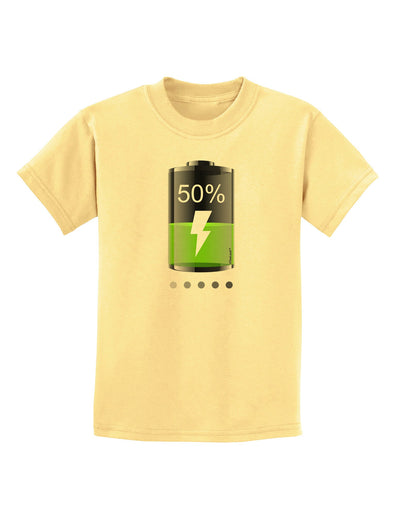 Half Energy 50 Percent Childrens T-Shirt-Childrens T-Shirt-TooLoud-Daffodil-Yellow-X-Small-Davson Sales