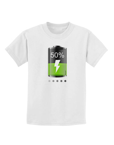 Half Energy 50 Percent Childrens T-Shirt-Childrens T-Shirt-TooLoud-White-X-Small-Davson Sales