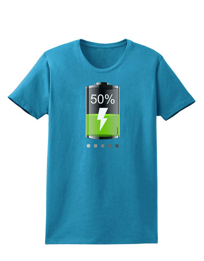 Half Energy 50 Percent Womens Dark T-Shirt-TooLoud-Turquoise-X-Small-Davson Sales