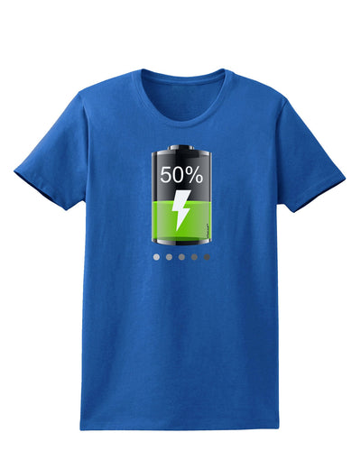 Half Energy 50 Percent Womens Dark T-Shirt-TooLoud-Royal-Blue-X-Small-Davson Sales