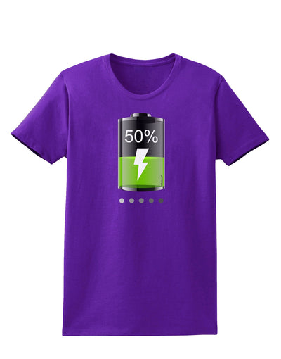 Half Energy 50 Percent Womens Dark T-Shirt-TooLoud-Purple-X-Small-Davson Sales