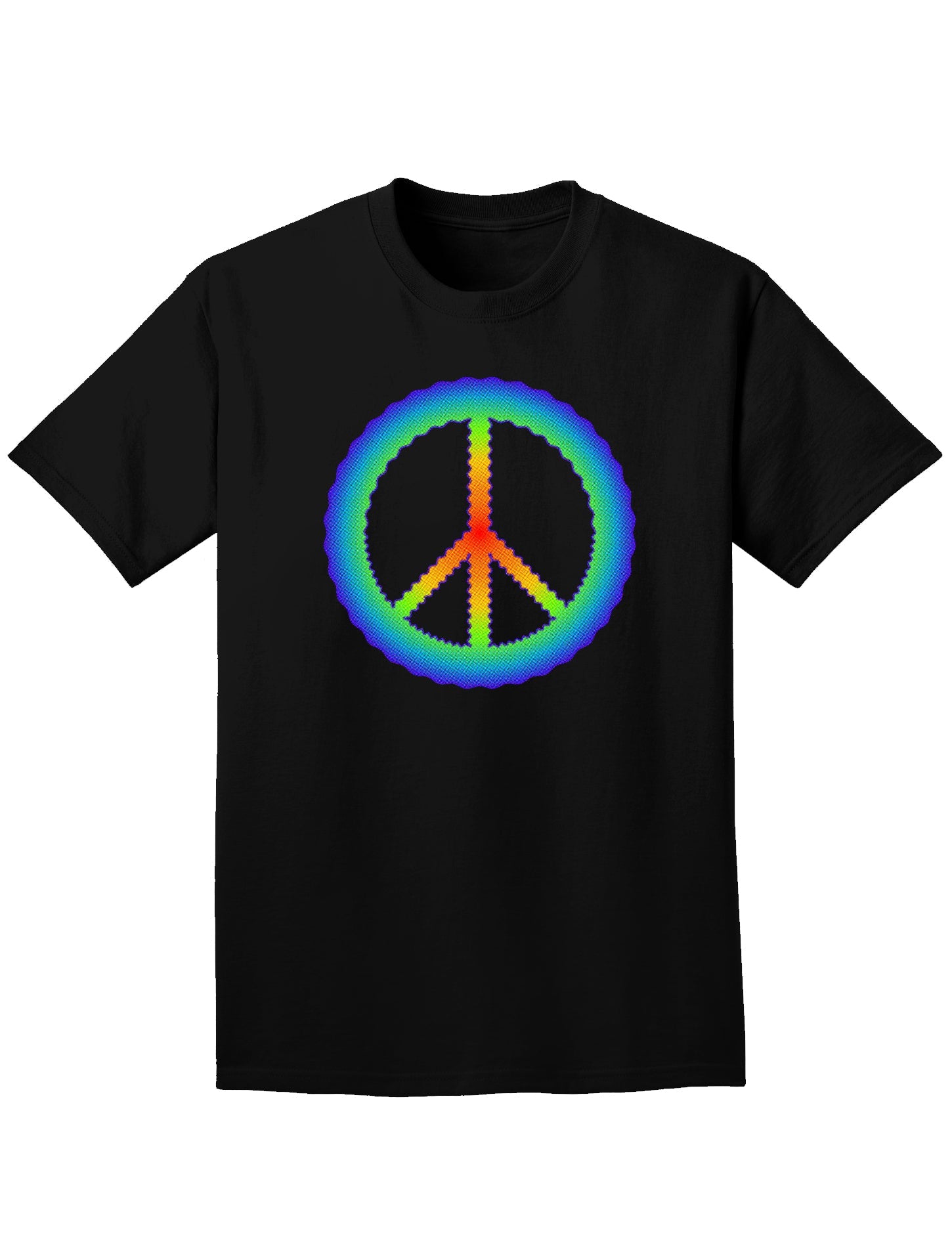 Halftone Peace Adult Dark T-Shirt-Mens T-Shirt-TooLoud-Black-Small-Davson Sales