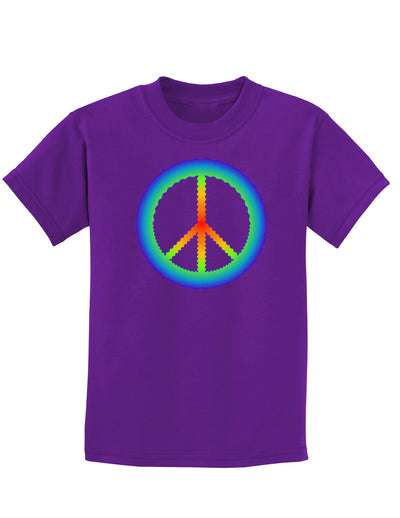 Halftone Peace Childrens Dark T-Shirt-Childrens T-Shirt-TooLoud-Purple-X-Small-Davson Sales