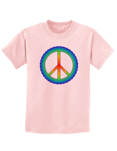 Halftone Peace Childrens T-Shirt-Childrens T-Shirt-TooLoud-PalePink-X-Small-Davson Sales