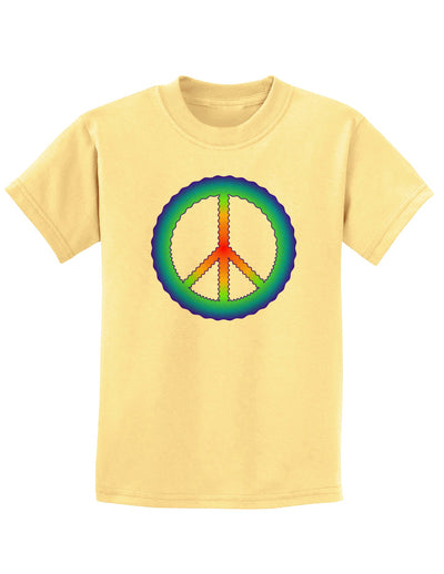 Halftone Peace Childrens T-Shirt-Childrens T-Shirt-TooLoud-Daffodil-Yellow-X-Small-Davson Sales