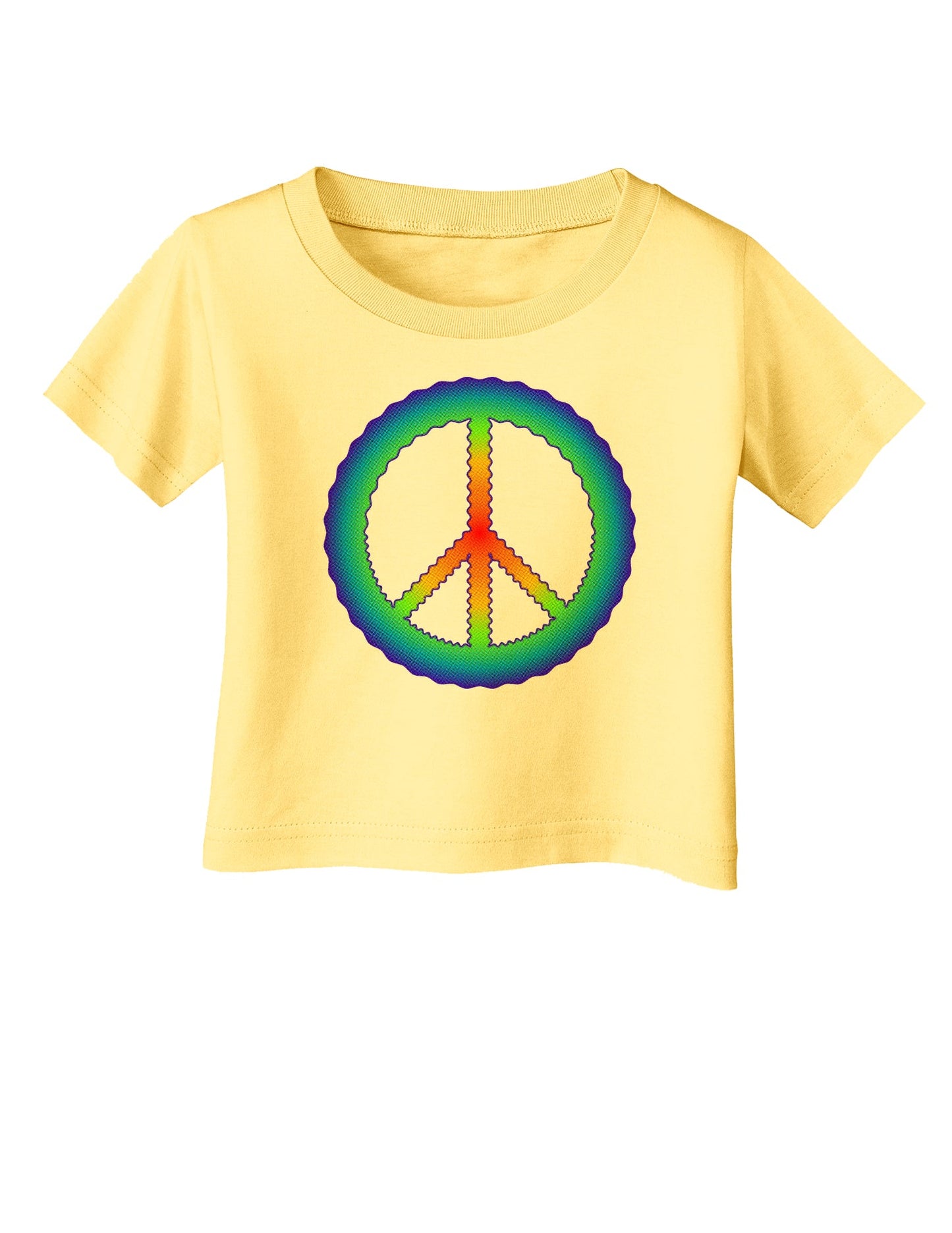 Halftone Peace Infant T-Shirt-Infant T-Shirt-TooLoud-Daffodil-Yellow-06-Months-Davson Sales