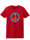 Halftone Peace Womens Dark T-Shirt-TooLoud-Red-X-Small-Davson Sales