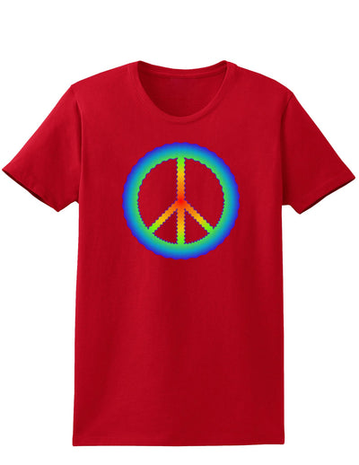 Halftone Peace Womens Dark T-Shirt-TooLoud-Red-X-Small-Davson Sales