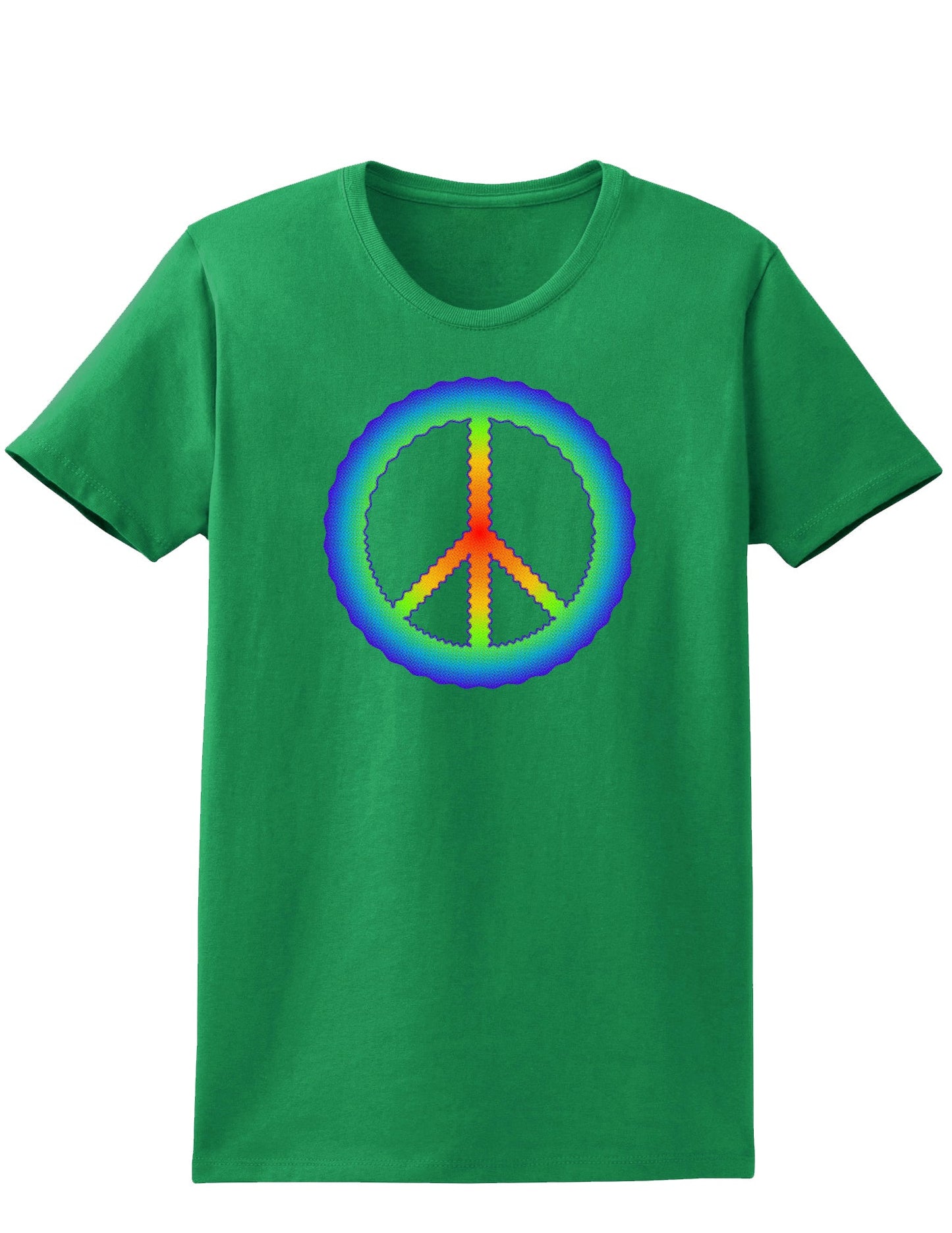 Halftone Peace Womens Dark T-Shirt-TooLoud-Kelly-Green-X-Small-Davson Sales