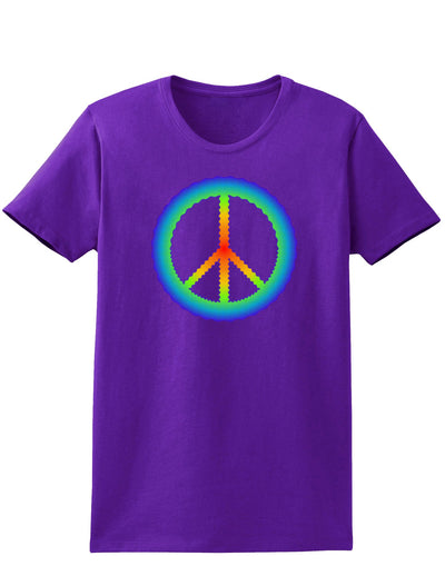 Halftone Peace Womens Dark T-Shirt-TooLoud-Purple-X-Small-Davson Sales