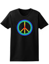 Halftone Peace Womens Dark T-Shirt-TooLoud-Black-X-Small-Davson Sales