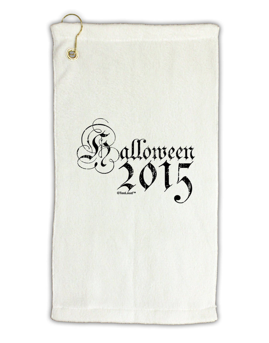 Halloween 2015 Script Distressed Micro Terry Gromet Golf Towel 11&#x22;x19-Golf Towel-TooLoud-White-Davson Sales