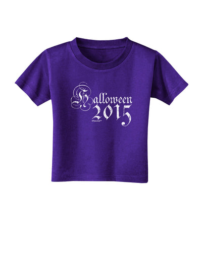 Halloween 2015 Script Distressed Toddler T-Shirt Dark-Toddler T-Shirt-TooLoud-Purple-2T-Davson Sales