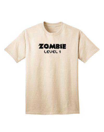 Halloween Adult T-Shirt - Zombie Level 1 - Humorous Design-Mens T-shirts-TooLoud-Natural-Small-Davson Sales